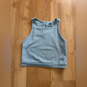 New Balance Light Blue Crop Tank Sports Bra Medium